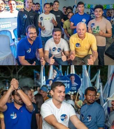 Prefeito e vice lideram grande ato político em Quebrangulo e reafirmam apoio à reeleição de Alexandre Ayres.